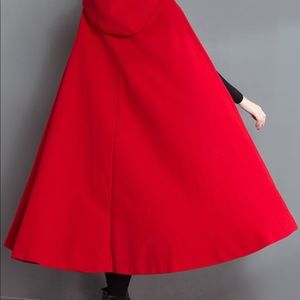 Red cape with hood